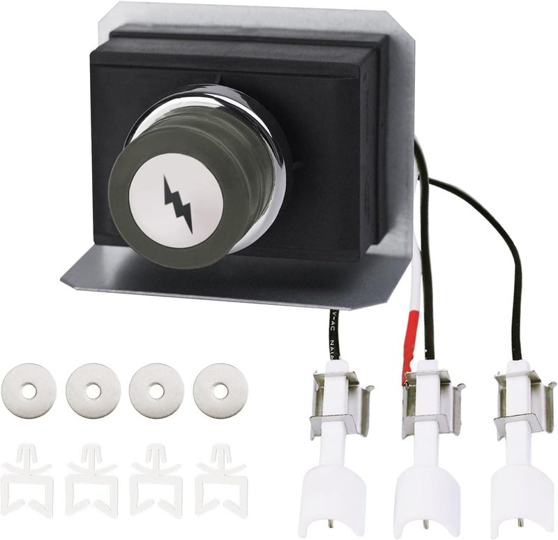 Rushare Store 7628 Grill Igniter Kit for Weber Genesis 310 and 320 Gas Grills with Front Mounted Control (2011 - Newer), Easy to Replace - Image 1